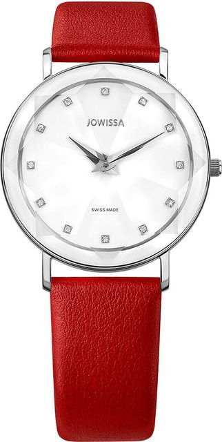 Jowissa Damenuhr, Quarz, Edelstahl, 30 mm, Leder, Weiß, 5 ATM - Bild 1