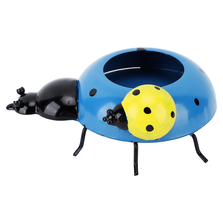 KONNWEI Blumentopf in Marienkäfer-Design aus Eisen in Blau, Durchmesser: 5,4 cm - Bild 2
