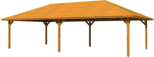 Skan Holz Pavillon Orleans 4 aus Fichte in Eiche Hell lasiert, Breite: 489 cm - Bild 3