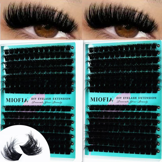 MIOFIA Cluster-Wimpern, Black, Natürlich, Unisex - Bild 1
