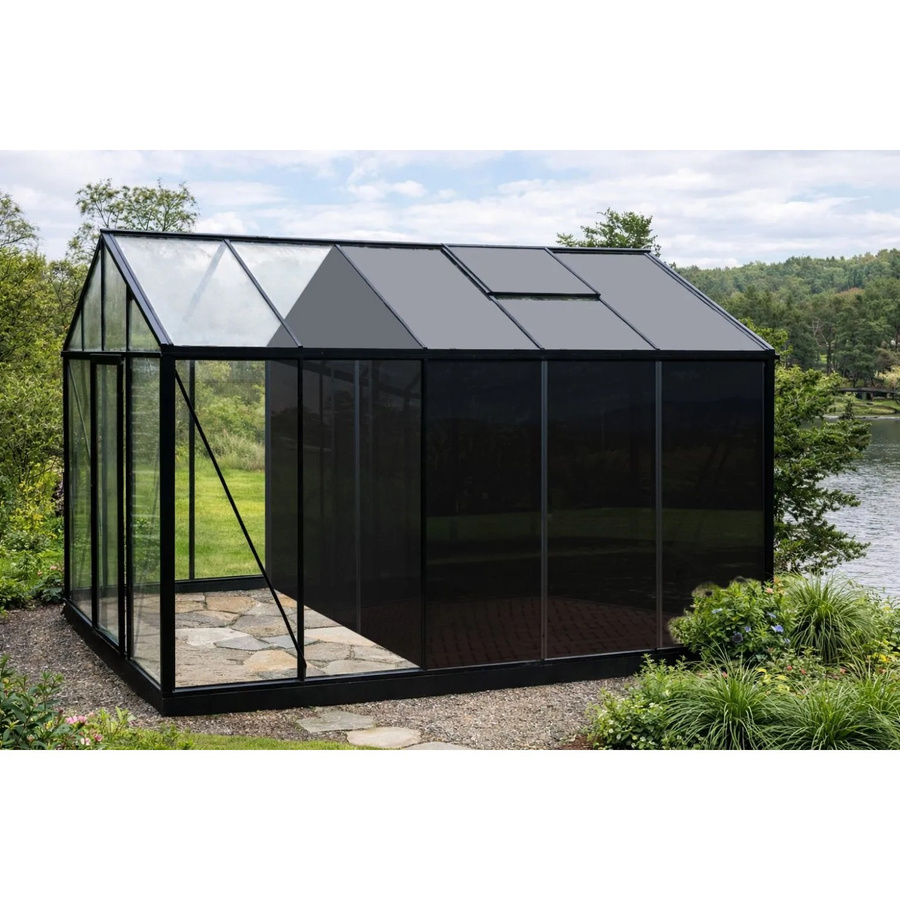 Bloomcabin Gewächshaus Klassik in Schwarz mit integriertem Stauraum, Sicherheitsglas und Belüftungssystem - Bild 2