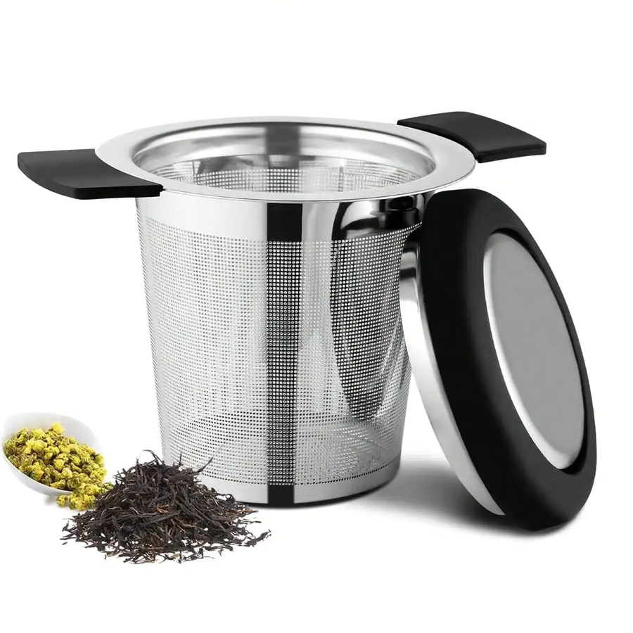 Leeseph Tee-Ei aus Edelstahl mit Griff und feinmaschigem Filter in Silber für losen Tee - Bild 7
