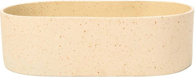 Vivanno Pflanzschale Solena oval aus Fiberglas in Beige mit Sprenkelung, B/T/H: 35 x 20 x 10 cm - Bild 1