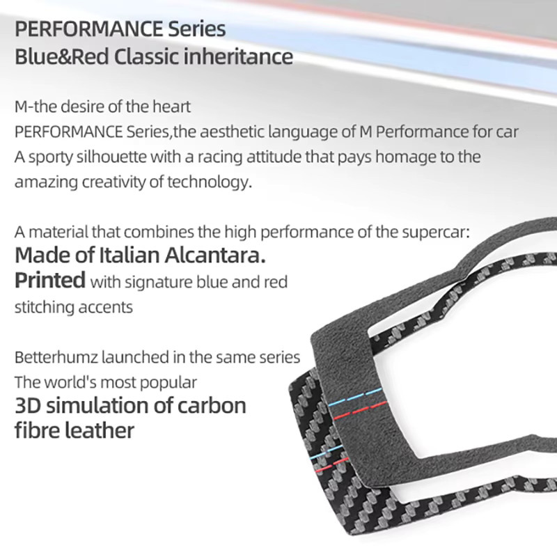 BetterHumz Alcantara Zieraufkleber für BMW E90 E92 E93 Serie 3 Mittelkonsole und Scheinwerfer-Schalterknopf in Schwarz - Bild 3