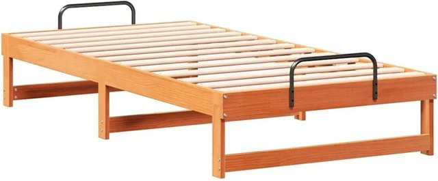 vidaXL Bettrahmen aus massivem Kiefernholz in Braun, B/T/H: 90 x 200 x 30 cm - Bild 1