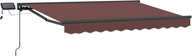 vidaXL Manueller Markisenrahmen mit LED-Beleuchtung in Braun und Anthrazit, B: 350 cm, T: 250 cm - Bild 1