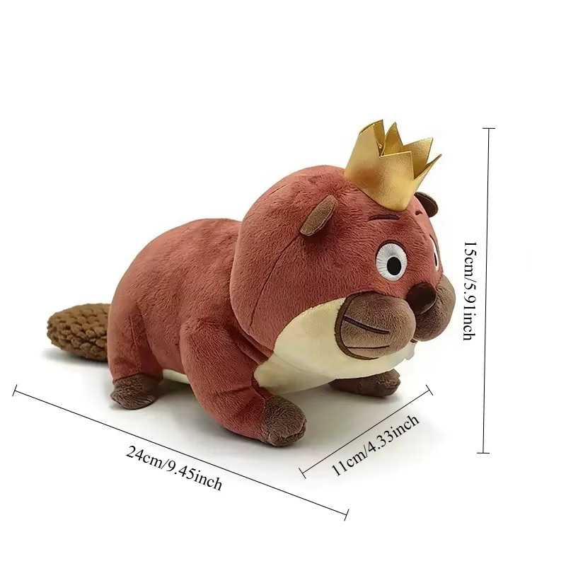 PLUSH-KING Krone Otter Plüschtier, mit Maisschuppen-Sensorikschwanz & Bestickten Details - Bild 2