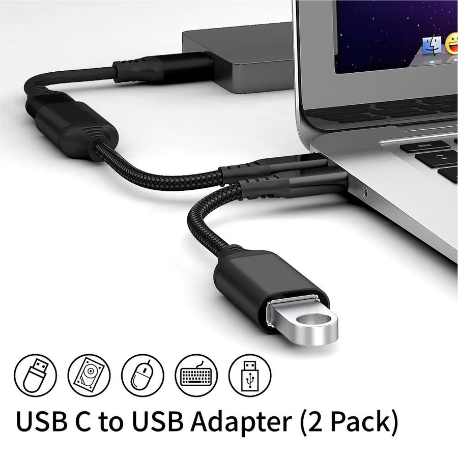 LAIHONEN USB-C OTG-Adapter Schwarz mit USB 3.0 Typ-C für Handys und PC, 5Gbps Hochgeschwindigkeit zur Verbindung von USB-Sticks, Maus, Tastatur und Kartenlesern - Bild 3