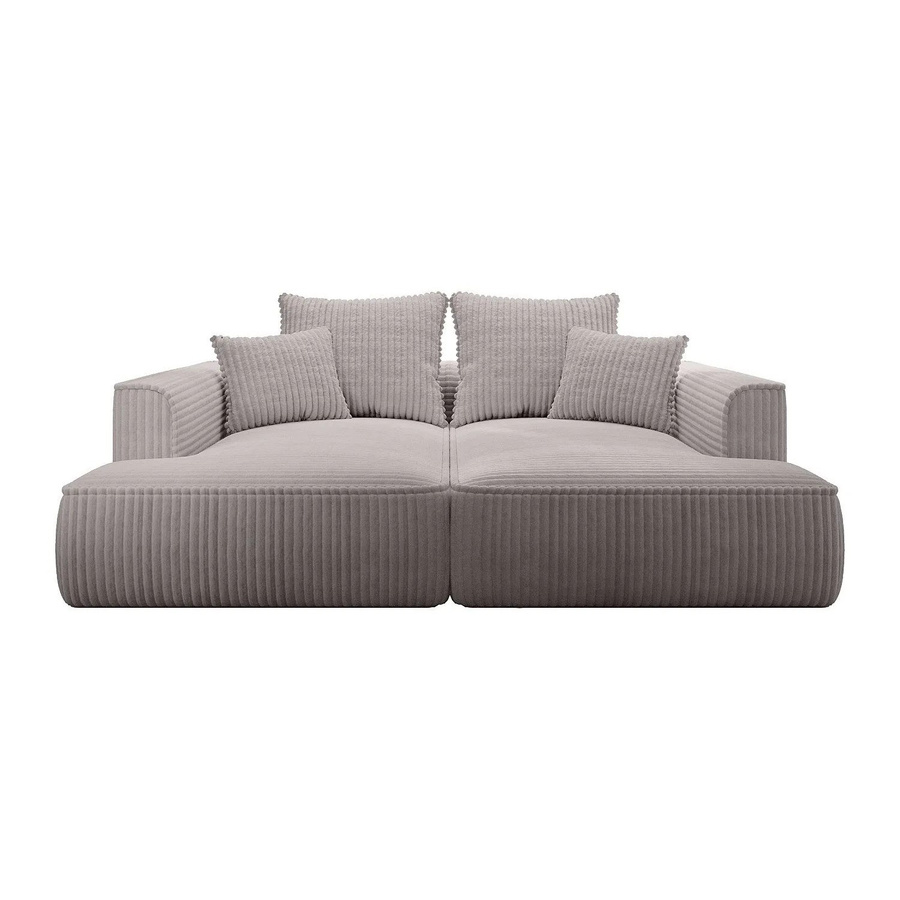 Vente-unique Sofa Pineta in Lichtgrau mit Cord-Bezug, Breite: 230 cm - Bild 2