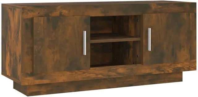 vidaXL TV-Schrank aus Holzwerkstoff in Räuchereiche, Braun, B/T/H: 102 x 35 x 45 cm - Bild 1