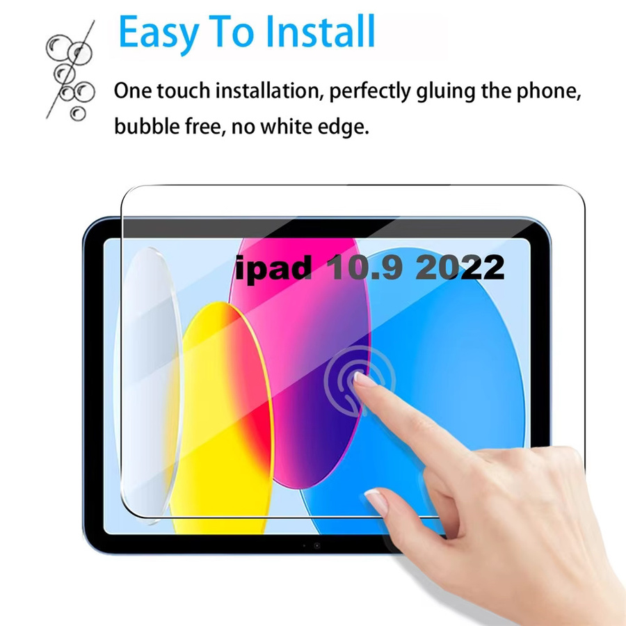 Apple Displayschutzfolie aus 9H gehärtetem Glas für iPad 10. Generation 10,9 Zoll (2022), transparent - Bild 3