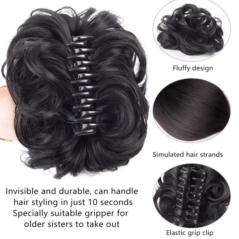 Synthetischer Haarknoten für Damen, Haarverlängerung mit Klammer - Bild 4