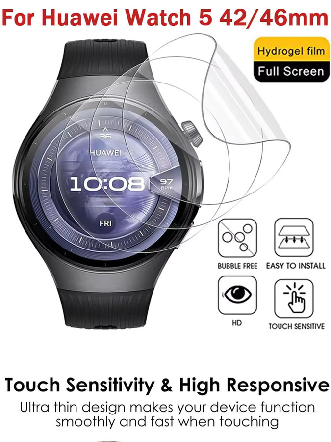 Hydrogel Schutzfolie für Huawei Smartwatch GT5/GT5 Pro und Huawei Watch 5, transparent, Anti-Scratch - Bild 5