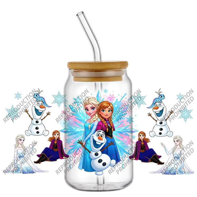Funko Cartoon Prinzessin Elsa UV DTF Wrap-Aufkleber für Tassen und Becher, Multicolor - Bild 1