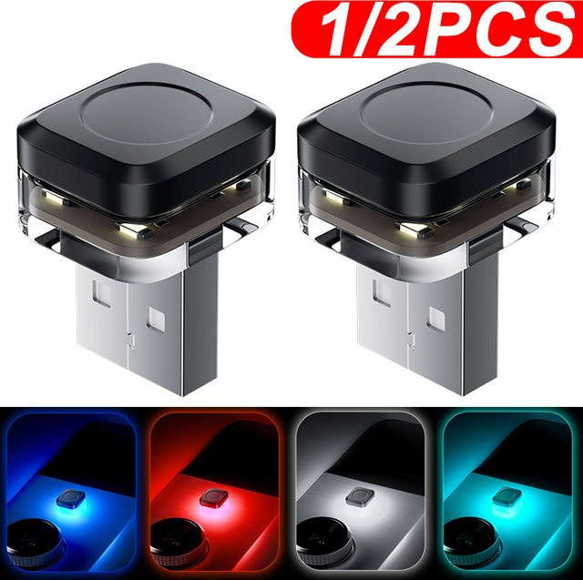 Mini USB LED Ambientebeleuchtung in Schwarz für Auto, Laptop-Tastatur und Nachtlicht - Bild 1