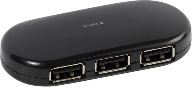 Vivanco USB 2.0 Hub mit 4 Ports in Schwarz - Bild 1