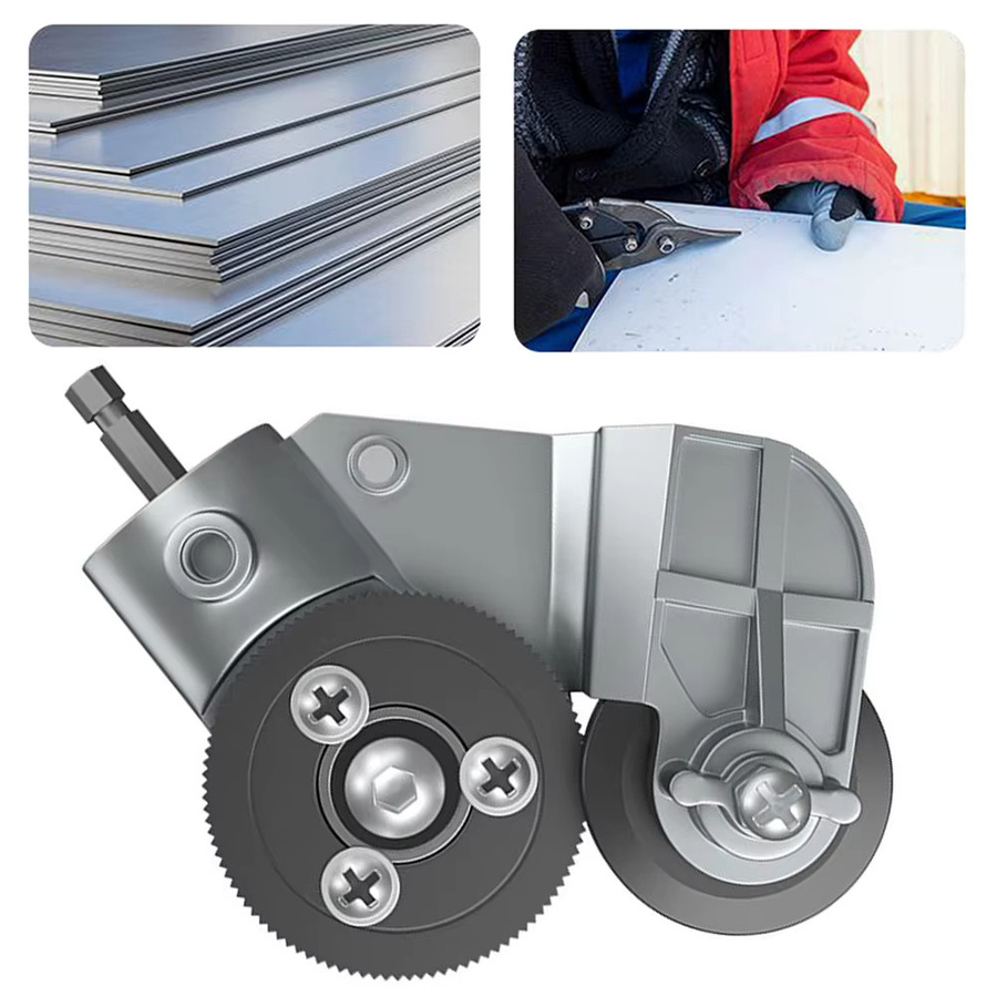 Alloet Elektrische Bohrmaschinen-Plattenschere in Silber zum Schneiden von Metall und Eisen - Bild 5