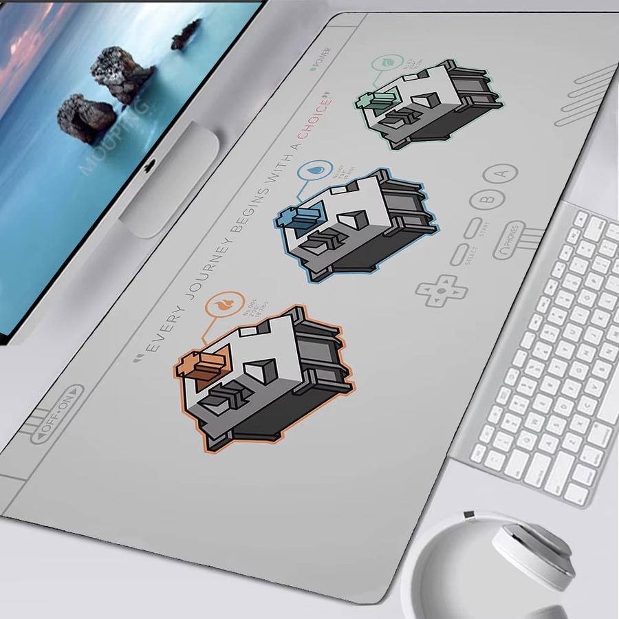 MOUPING Schreibtischmatte für Laptop und mechanische Tastatur in Schwarz und Weiß - Bild 2