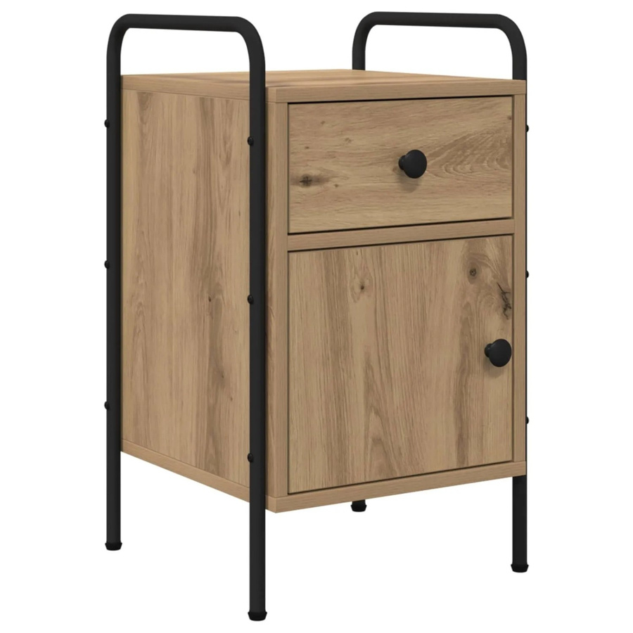 vidaXL Nachttisch Artisan-Eiche im industriellen Design, Farbe Braun/Schwarz, B/T/H: 35 x 36,5 x 61 cm - Bild 2