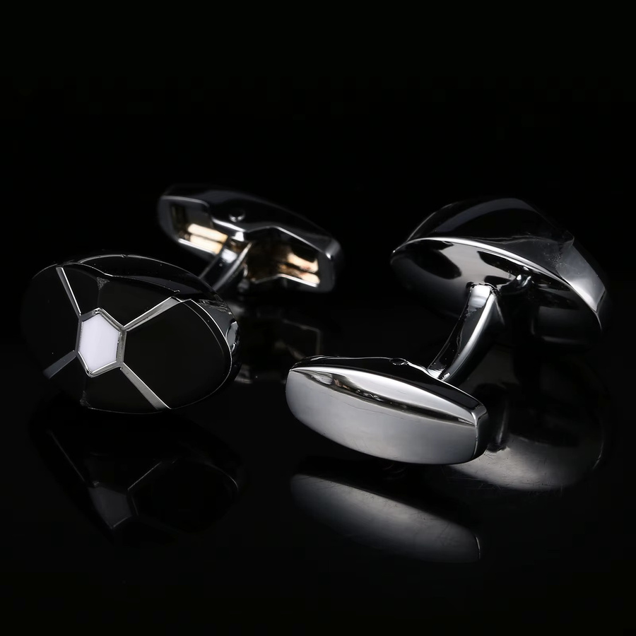 Qi Qi Wu Manschettenknöpfe, Metall, Öltropfen-Design, Herren - Bild 3
