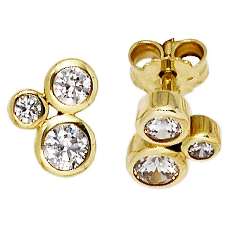 Colfem Ohrstecker 333 Gelbgold, 6 Zirkonia - Bild 1