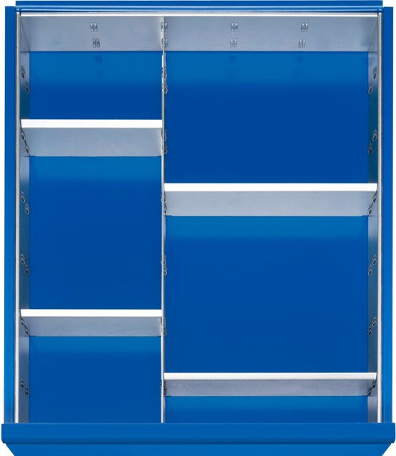 Rau Einteilungs-Set für Werkbank-Schubladen mit einer Höhe von 180 bis 360 mm, Farbe Blau, Material Stahl - Bild 1
