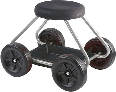 Maximex Badhocker Secura aus Metall in Schwarz Matt mit Rollen - Bild 1