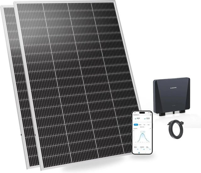 SUNSHARE Ray Lite 400W Balkonkraftwerk mit 800W Mikro Wechselrichter in Schwarz ohne Halterung - Bild 1