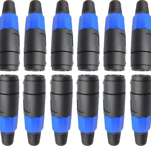 Speakon Kabeladapter 4-polig mit verriegelbarem Stecker und Buchse in Blau - Bild 1