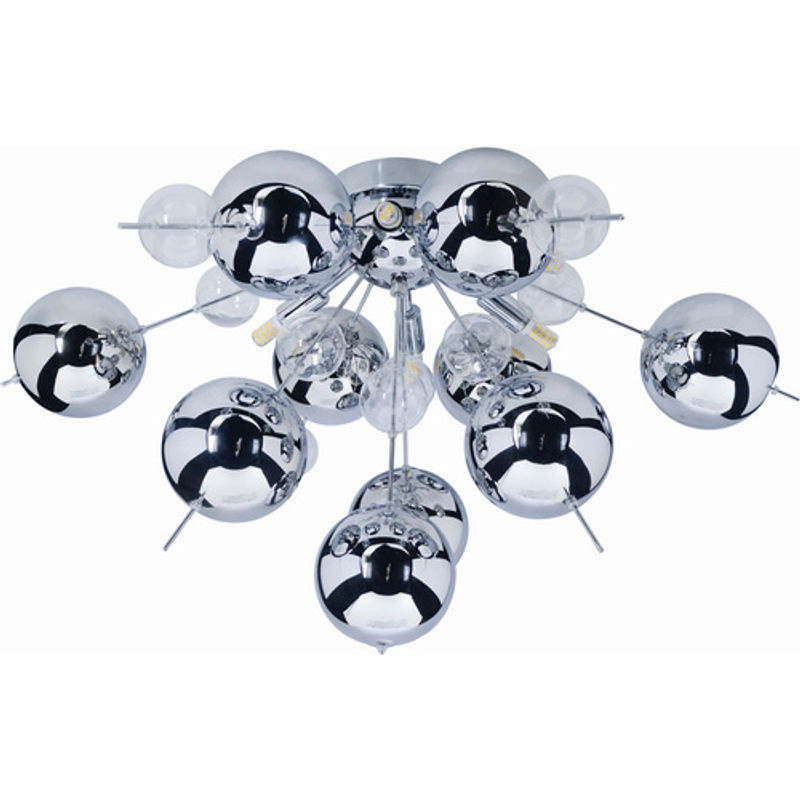 Näve Deckenleuchte aus Metall und Glas in Chrom und Transparent, rund - Bild 2