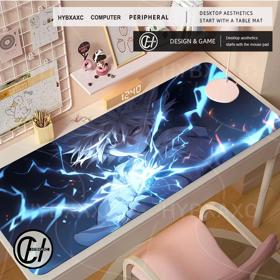 HYBXAXC Anime Hunter X Hunter Killua Zoldyck Mauspad XXL Tastaturunterlage mit Stickerei-Polsterung in Multicolour - Bild 3