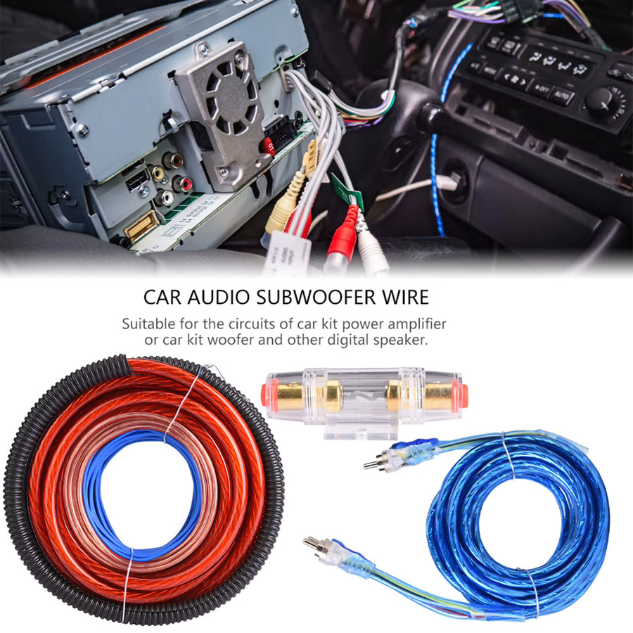 Hilitand Audio-Verstärker-Drahtkabel-Set 4 Gauge, 2800 W, rot und mehrfarbig, für Auto-Audio-Subwoofer und Lautsprecher-Installation - Bild 3