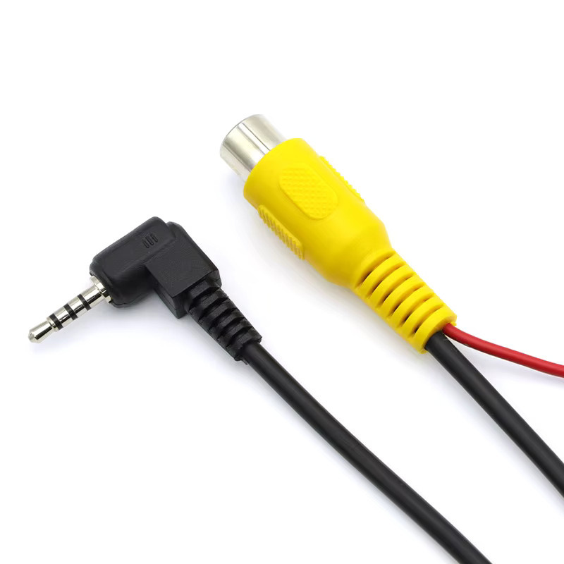 JCD RCA Buchse auf 2,5mm AV Konverter Kabel für Auto Rückfahrkamera und DVR, Schwarz - Bild 2