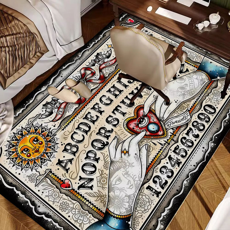 Halloween Ouija Brett Teppich für Schlafzimmer und Haushalt, rutschfest und wasserabsorbierend, Mehrfarbig - Bild 2