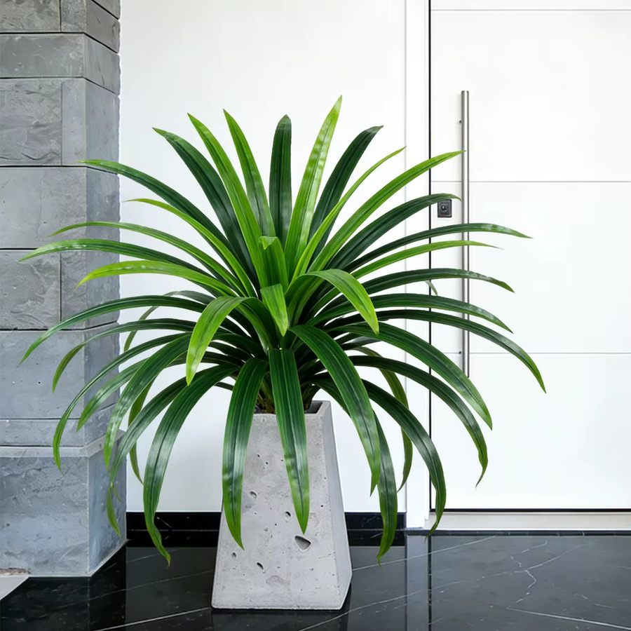 Künstliche Spinnenpflanze Kmitang in Grün, dekorativer Chlorophytum-Blumenstrauß mit Kunstorchideen als Wandpflanze für dein Zuhause, Hochzeiten oder Läden, Höhe: 65 cm - Bild 1