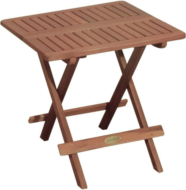 DELUKE Gartentisch BREMEN aus Eukalyptus Natur, klappbarer Outdoor-Tisch für Garten und Terrasse, B/T/H: 50 x 50 x 50 cm - Bild 1