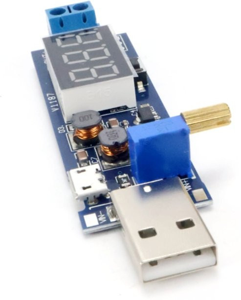 DC-DC USB-C Step-Up/Step-Down Modul Blauer Spannungsregler Konverter mit 5V Eingang und einstellbarem Ausgang von 1,2V-24V - Bild 1