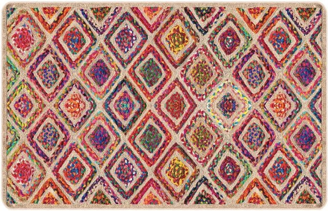vidaXL Teppich Ethnic Mehrfarbig, Waschbar und Rutschfest, B: 190 cm, T: 300 cm - Bild 1