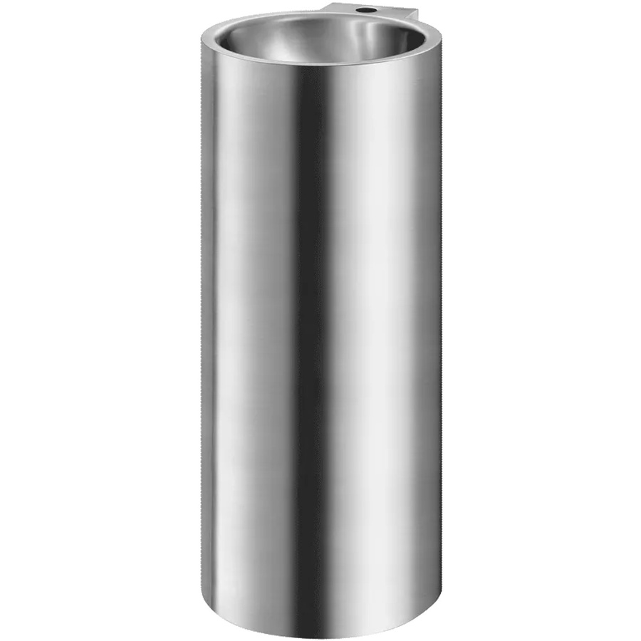 Delabie Waschtisch REDO-T auf Säule aus satiniertem Edelstahl mit mittigem Hahnloch Ø35 mm ohne Überlauf in Silber - Bild 2