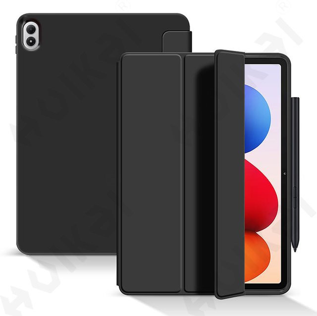 FAXYSON Schutzhülle für Redmi Pad Pro SE 11K Pad 8.8 7 Pro 2025 mit transparentem Rückteil, dreifach faltbarem Ständer und Stifthalterung, Farbe: Grün, Schwarz oder Transparent - Bild 1