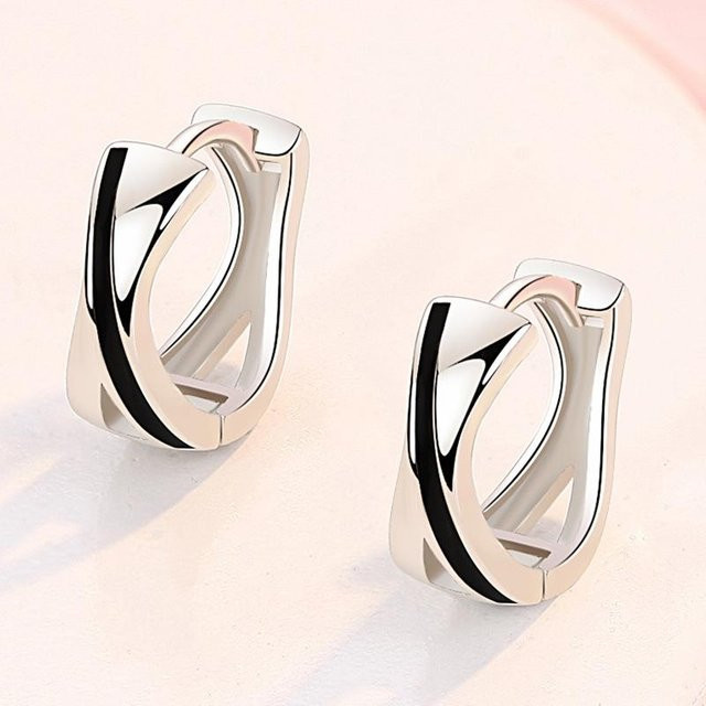 Creolen 925 Silber, Schwarz, Damen - Bild 1