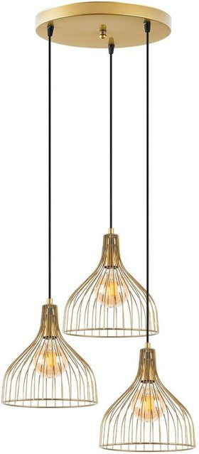 Opviq Pendelleuchte Cafu in Gold, höhenverstellbar, E27, B/T/H: 49 x 49 x 121 cm - Bild 1