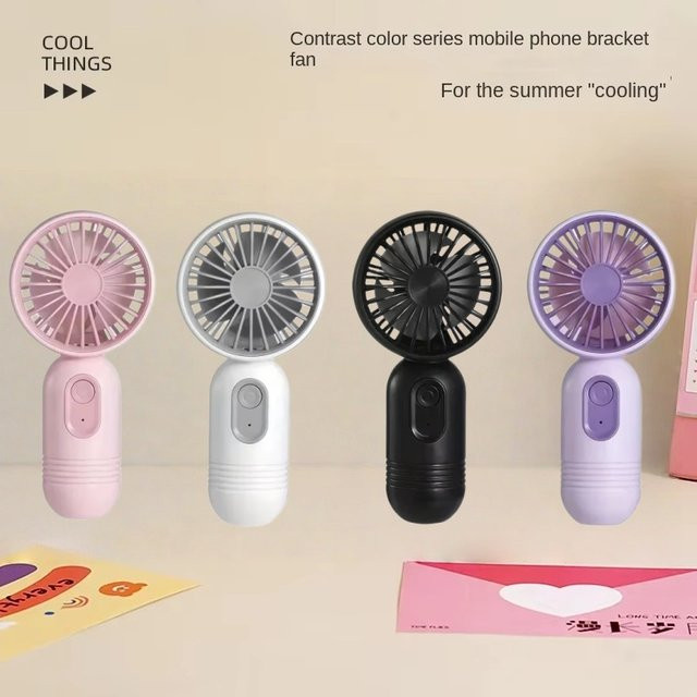 XIAOTREE USB-Mini-Akku-Ventilator in Lila mit 3 Geschwindigkeitsstufen, tragbarer Handventilator aus Kunststoff, Höhe: 13,2 cm, Breite: 6,3 cm - Bild 1