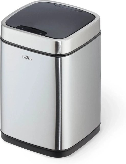 Durable Sensor-Abfalleimer No Touch aus Edelstahl in Silber, 6 Liter, B/T/H: 21 x 21 x 31,5 cm - Bild 2