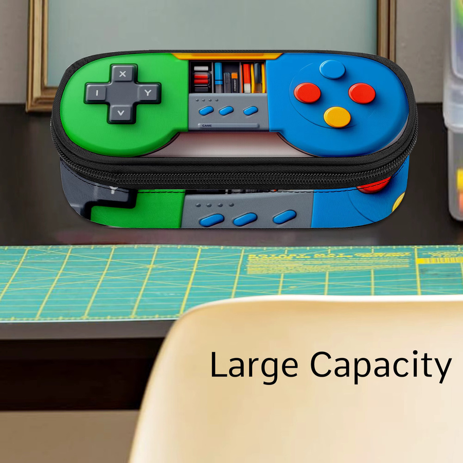 Gamepad Design Federmäppchen mit Controller-Muster für Teenager in Schwarz und Multicolour - Bild 3