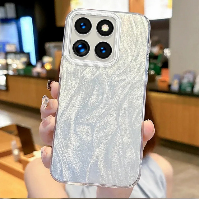 Motorola Moto G86 Handyhülle Luxus Anti-Fall Hartschale in Silber Farbverlauf - Bild 1