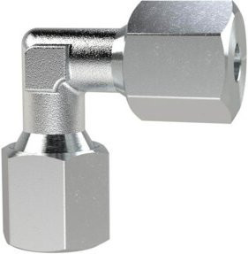 Riegler Winkel-Verschraubung aus verzinktem Stahl für Rohr-Außendurchmesser 6 mm, 100 bar, Silber - Bild 1