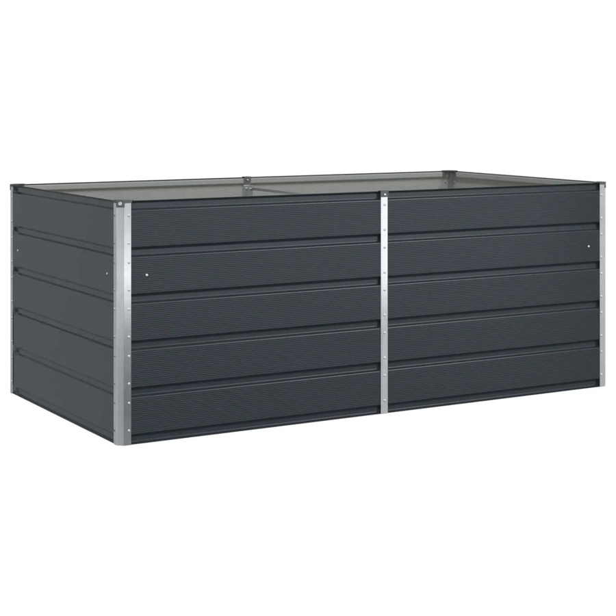vidaXL Pflanzkübel aus verzinktem Stahl in Anthrazit, B: 195 cm, T: 100 cm, H: 45 cm - Bild 2