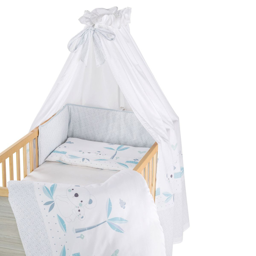 Schardt 4-tlg. Bettwäsche-Set Koala aus Baumwolle, Weiß, Decke B: 100 cm, T: 135 cm, Kissen B: 40 cm, T: 60 cm, inklusive Nestchen und Himmel - Bild 1