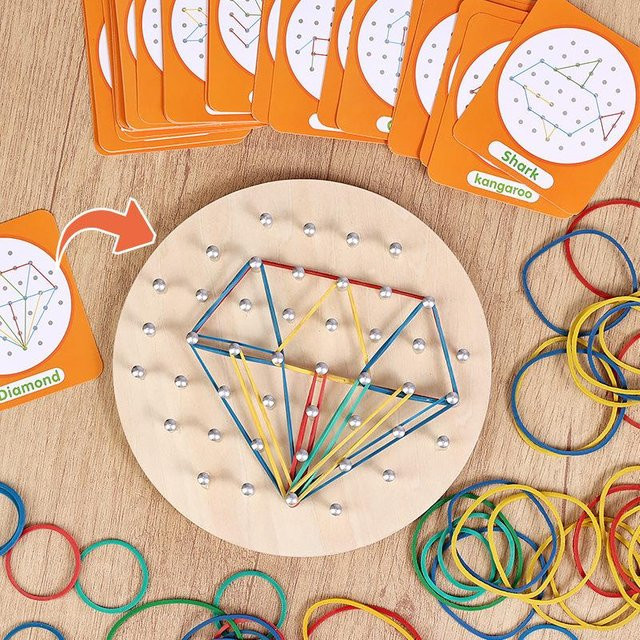 Linyi toy Geometrie Puzzle aus Holz, bunt / mehrfarbig, ab 3 Jahren - Bild 1